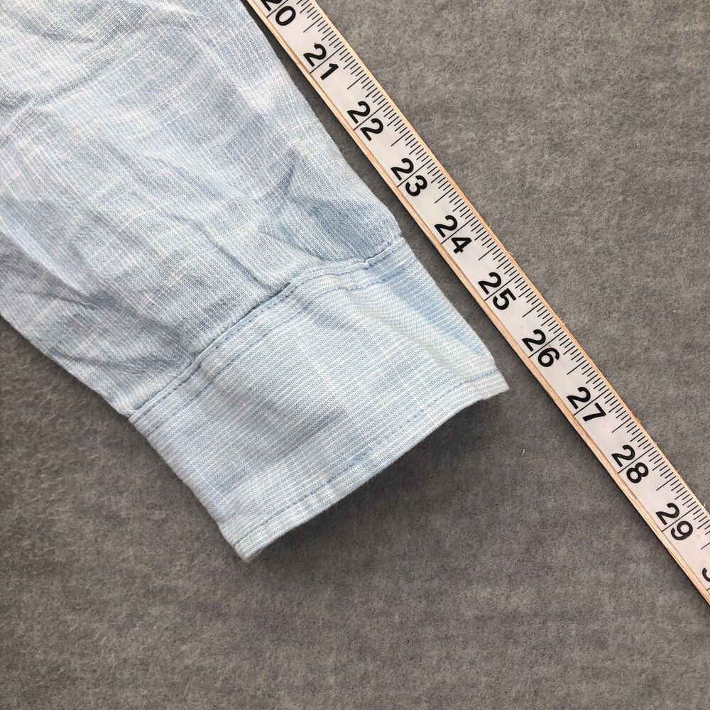 St. John's Bay Button Shirt Mens XXL Linen Blend Slim Fit Striped Long Sleeve - Picture 12 of 16
